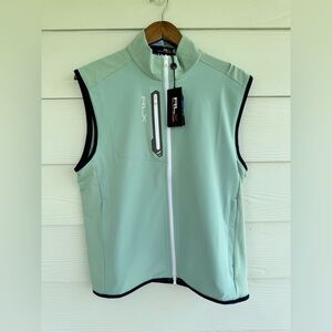 $168 MSRP Polo RLX Golf Vest Blue Light Green White Windbreaker Medium NWT